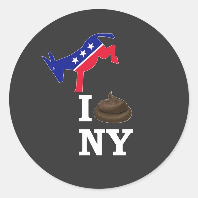 Sticker Rond i hate new york (Devant)
