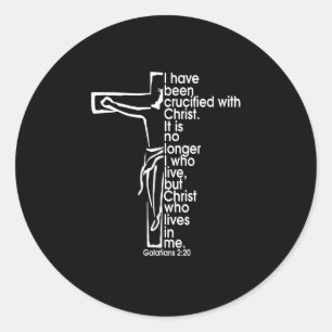Sticker Rond I Have Been Crucified With Christ Galatians 220