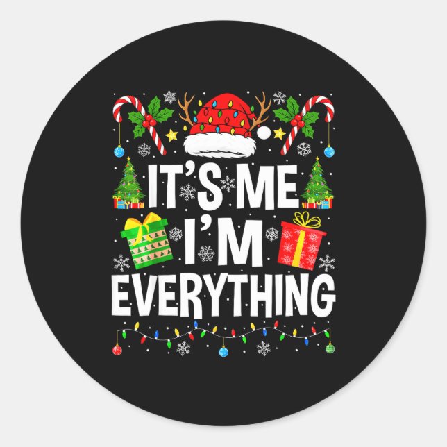 Sticker Rond I Have Everything I Need Couples Pajamas Christmas (Devant)