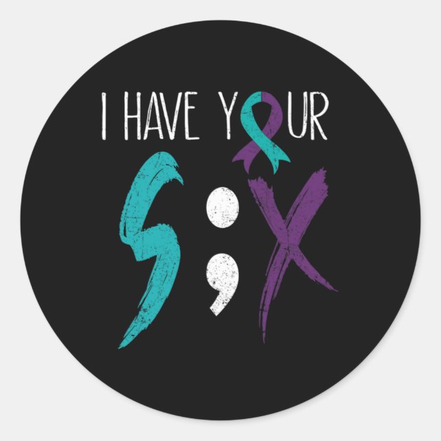 Sticker Rond I Have Your Six Military Suicide Prevention Awaren (Devant)