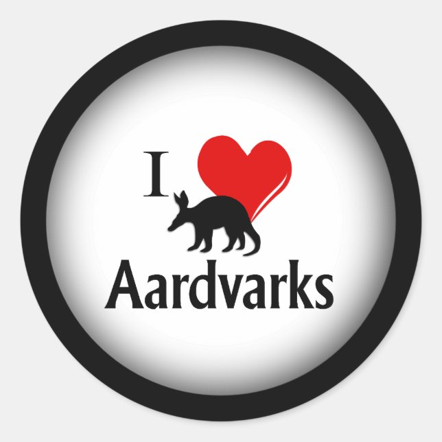 Sticker Rond I Heart Aardvarks (Devant)