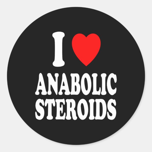 Sticker Rond I Heart (amour) Anabolic Stéroïdes Bodybuilding We (Devant)