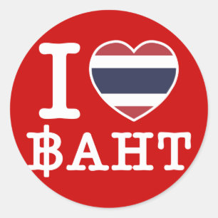 Sticker Rond I Heart (Amour) Baht