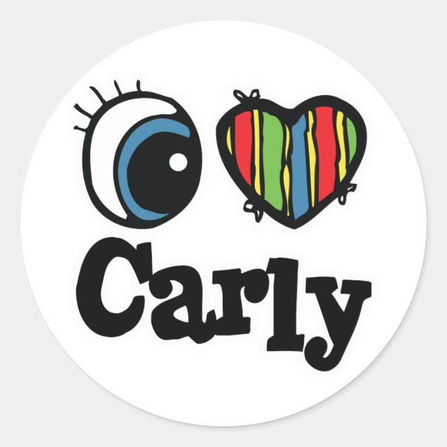 Sticker Rond I Heart (Amour) Carly (Devant)