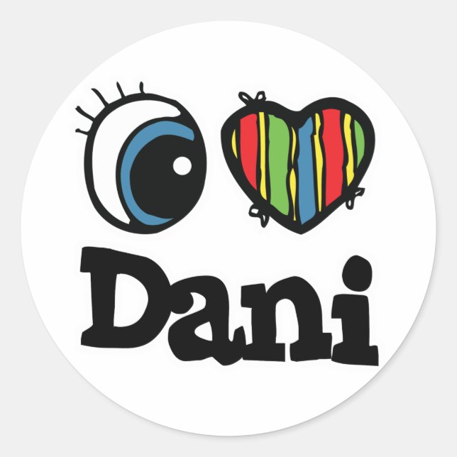 Sticker Rond I Heart (Amour) Dani (Devant)