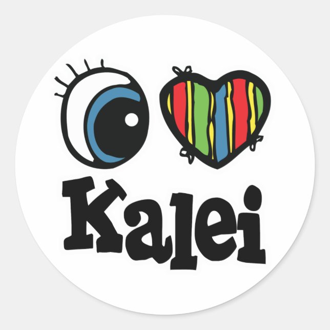 Sticker Rond I Heart (Amour) Kalei (Devant)