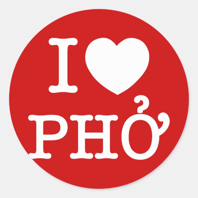 Sticker Rond I Heart (Amour) Pho (Devant)