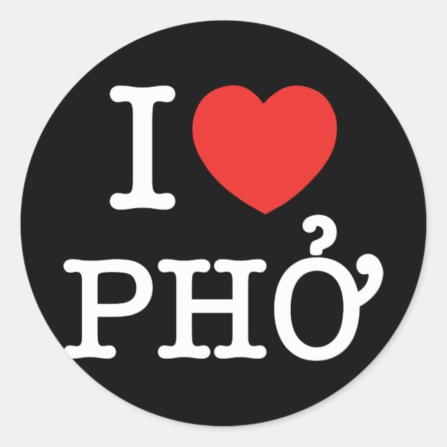 Sticker Rond I Heart (Amour) Pho (Devant)
