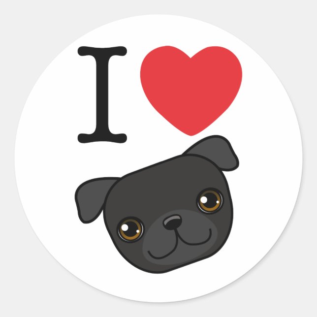Sticker Rond I Heart Black Carlins (Devant)