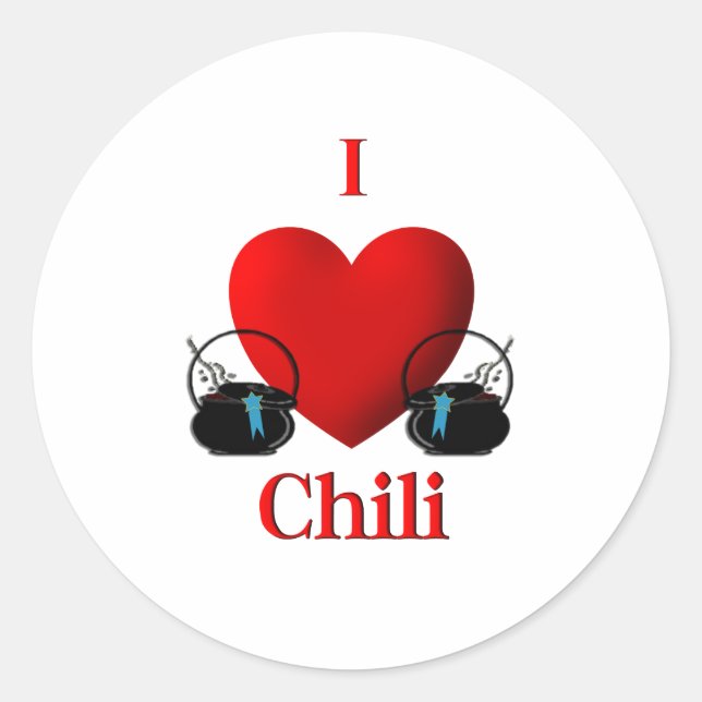 Sticker Rond I Heart Chili (Devant)