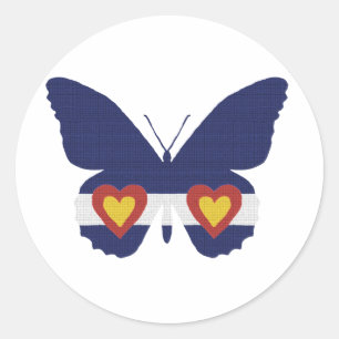 Sticker Rond I Heart Colorado Drapeau Papillon Produits