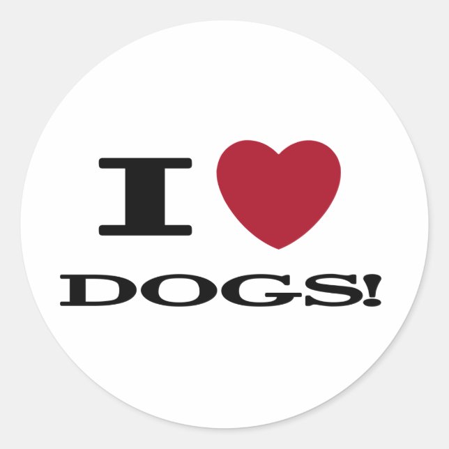 Sticker Rond I Heart Dogs Tshirts et cadeaux (Devant)