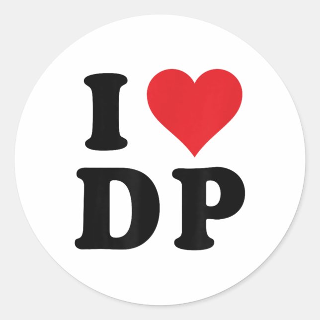 Sticker Rond I Heart Dp Initiales I Love D.p. Premier Et Dernie (Devant)