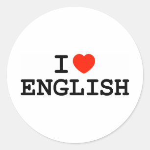 Sticker Rond I Heart English