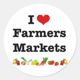Sticker Rond I Heart Farmers Marchés