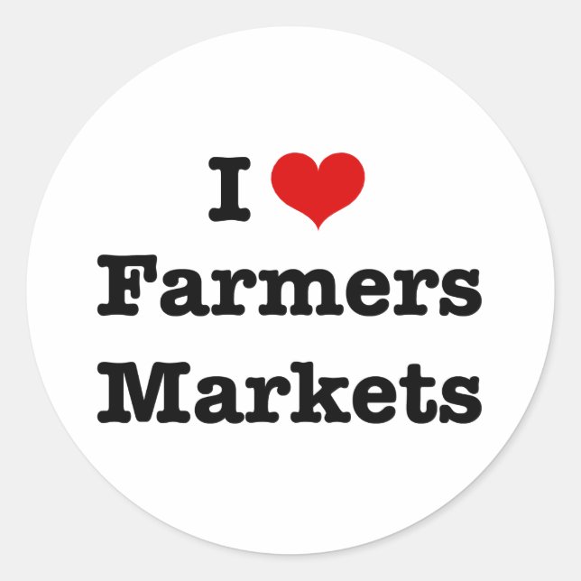 Sticker Rond I Heart Farmers Marchés (Devant)
