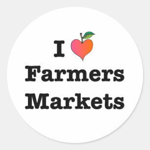 Sticker Rond I Heart Farmers Marchés