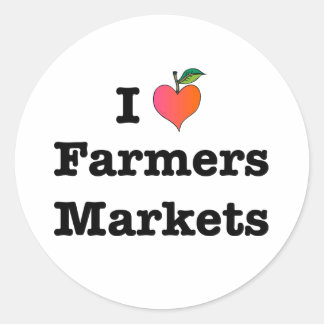 Sticker Rond I Heart Farmers Marchés