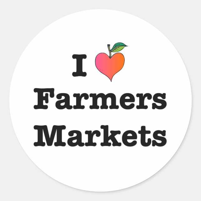 Sticker Rond I Heart Farmers Marchés (Devant)