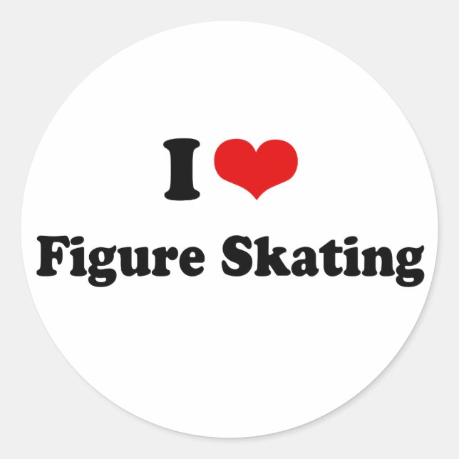Sticker Rond I Heart Figure Patinage (Devant)