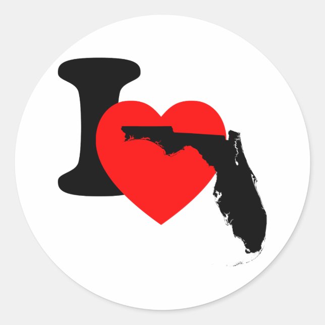 Sticker Rond I Heart Florida (Devant)