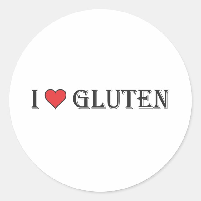 Sticker Rond I Heart Gluten - Arrière - plan clair (Devant)