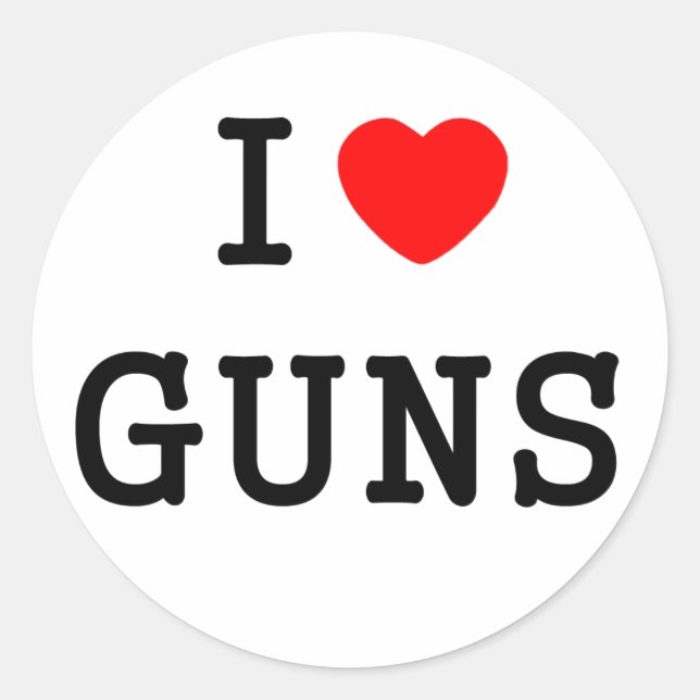 Sticker Rond I Heart Guns (Devant)