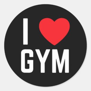 Sticker Rond I Heart Gym I Love Gym Fitness Exercice