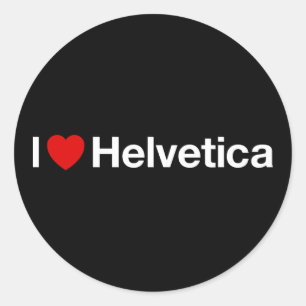 Sticker Rond I heart Helvetica