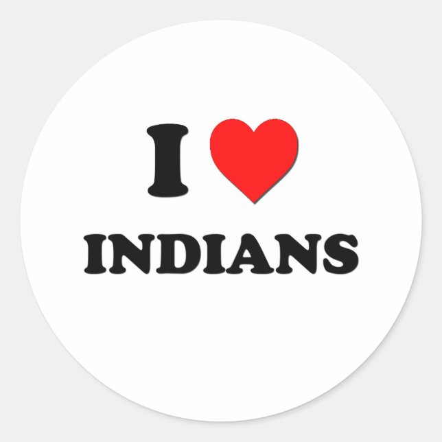 Sticker Rond I Heart Indians (Devant)