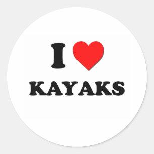 Sticker Rond I Heart Kayaks