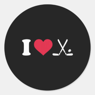 Sticker Rond I Heart Love Field Hockey