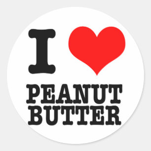 STICKER ROND I HEART (LOVE) PEANUT BETTER
