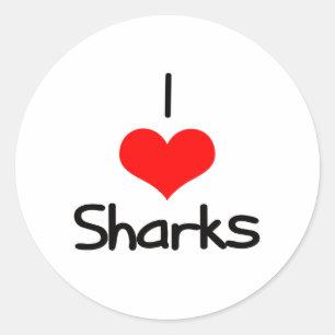 Sticker Rond I Heart (Love) Sharks