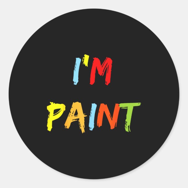 Sticker Rond I Heart Love To Finger Paint I'm Paint Cute Couple (Devant)