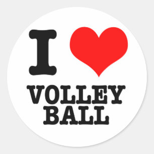 STICKER ROND I HEART (LOVE) VOLLEY BALL