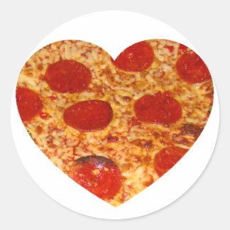 Sticker Rond I Heart Pizza
