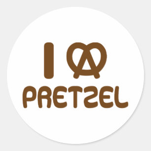 Sticker Rond I Heart Pretzel