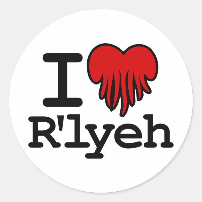 Sticker Rond I Heart R'lyeh (Devant)