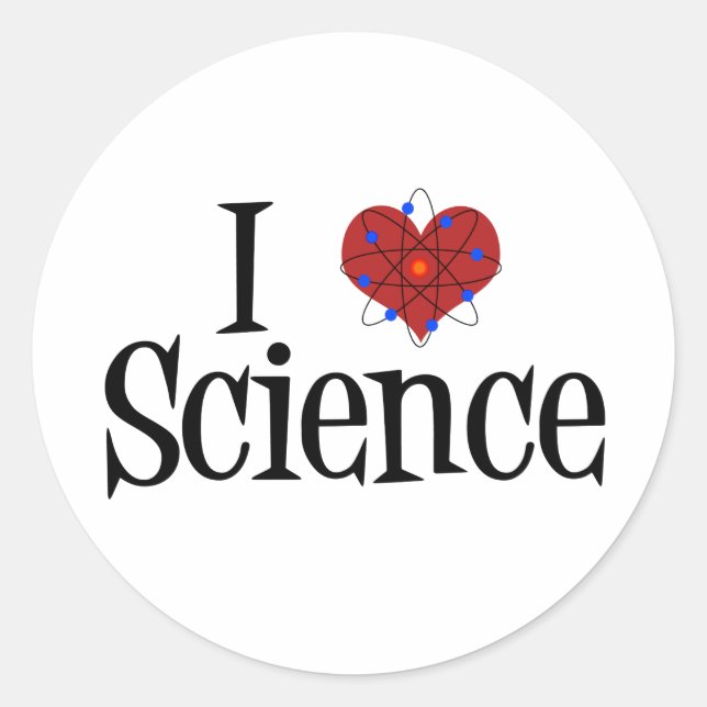 Sticker Rond I Heart Science (Devant)