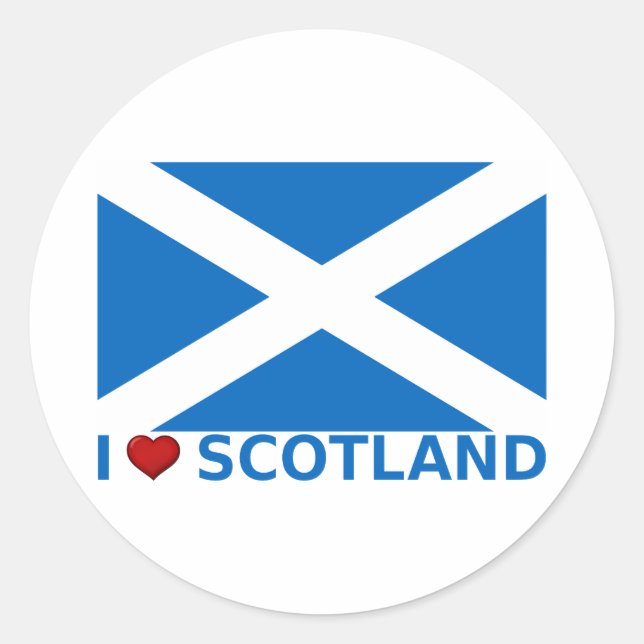 Sticker Rond I Heart Scotland (Devant)