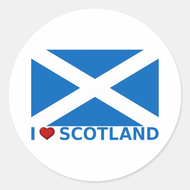 Sticker Rond I Heart Scotland (Devant)