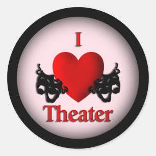 Sticker Rond I Heart Theater Pink