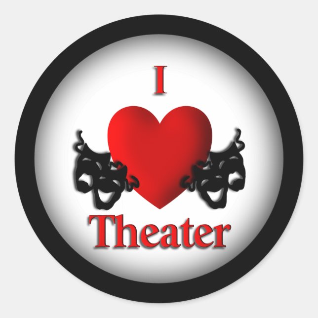 Sticker Rond I Heart Theatre (Devant)