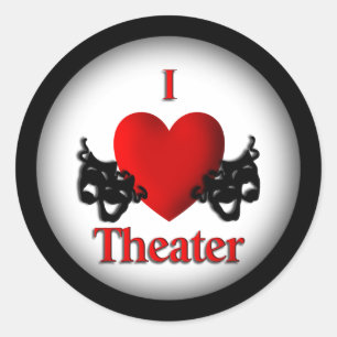 Sticker Rond I Heart Theatre