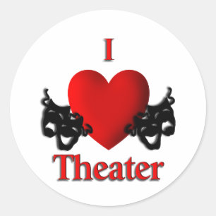 Sticker Rond I Heart Theatre