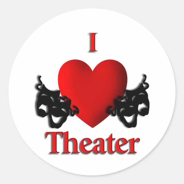 Sticker Rond I Heart Theatre (Devant)