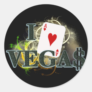 Sticker Rond I Heart Vegas