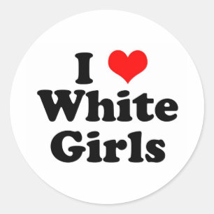 Sticker Rond I Heart White Girls