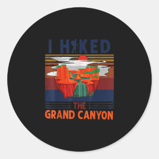 Sticker Rond I Hiked the Grand Canyon Cool Retro Vintage Hiking